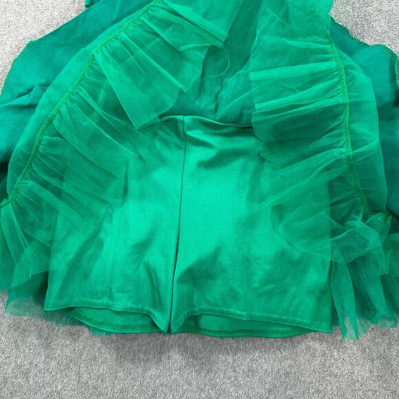 Kelle Green Leotard Dance Costume Size Small Adult Tulle Sleeveless Recital - Picture 5 of 9